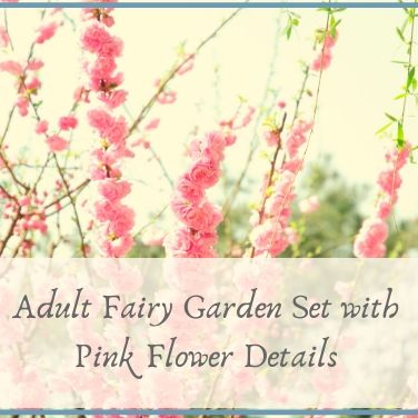 Adult Fairy Garden Set with Pink Flower Details