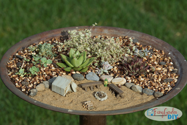 birth bath fairy garden