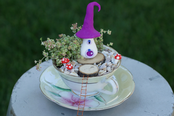 fairy garden in a teacup