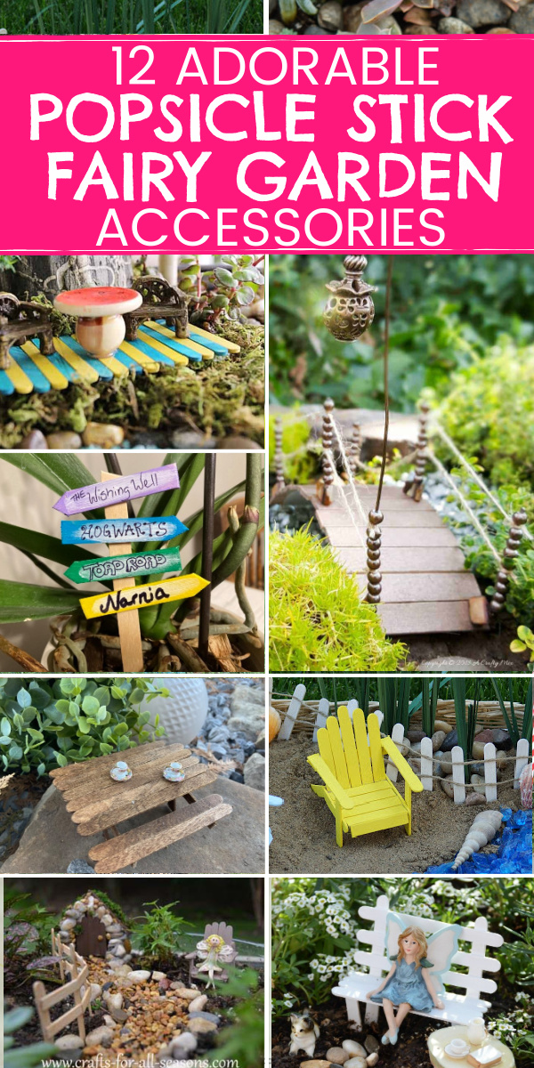 DIY popsicle stick fairy garden accessories