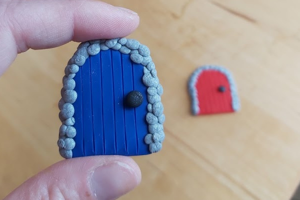 polymer clay door for fairy house