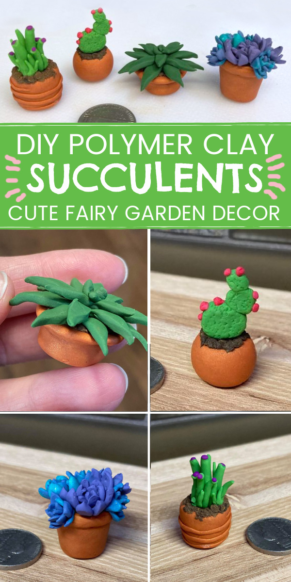 How to Make Polymer clay Succulents for Fairy Gardens