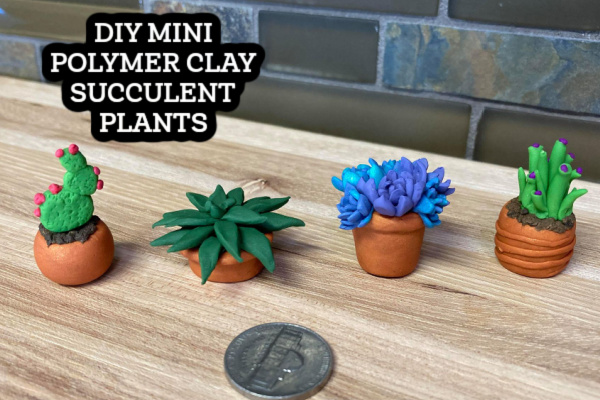 Mini Polymer Clay Succulents from Polymer Clay