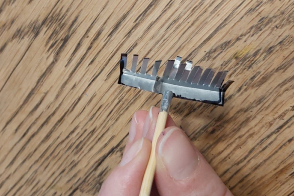 making a mini rake for fairy garden