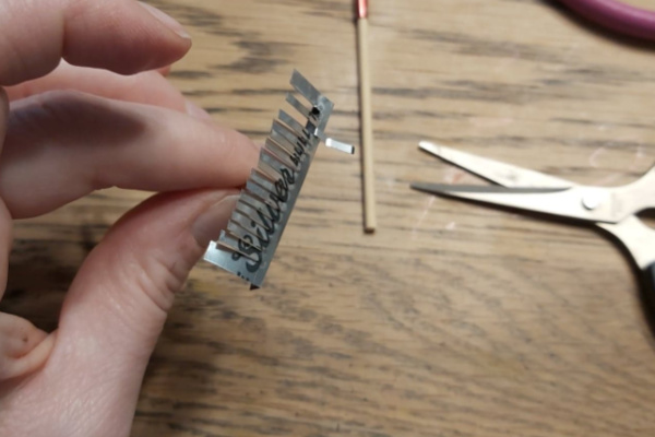 Making mini rake for fairy garden