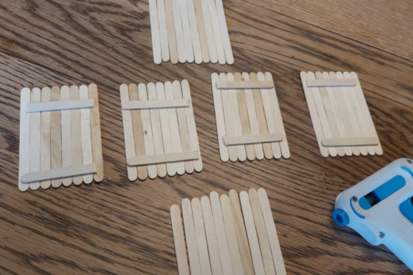 the walls of the popsicle stick fairy house