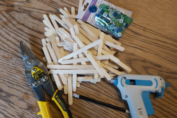 supplies needed to make a popsicle stick fairy house