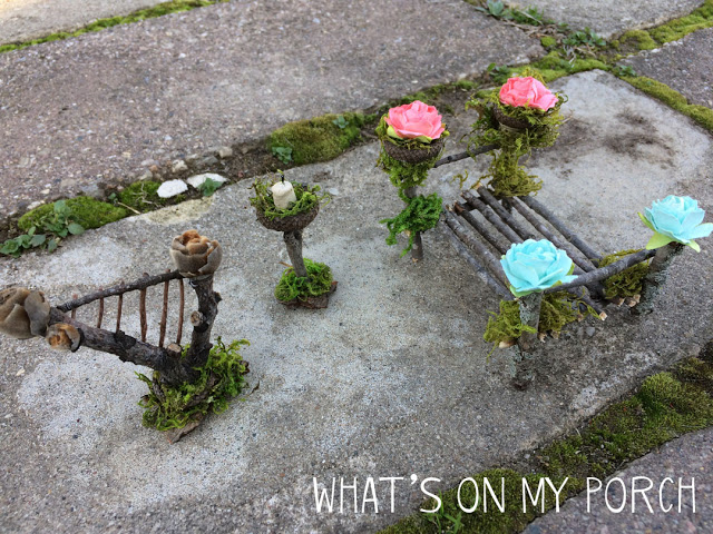 DIY fairy garden accessories made from twigs