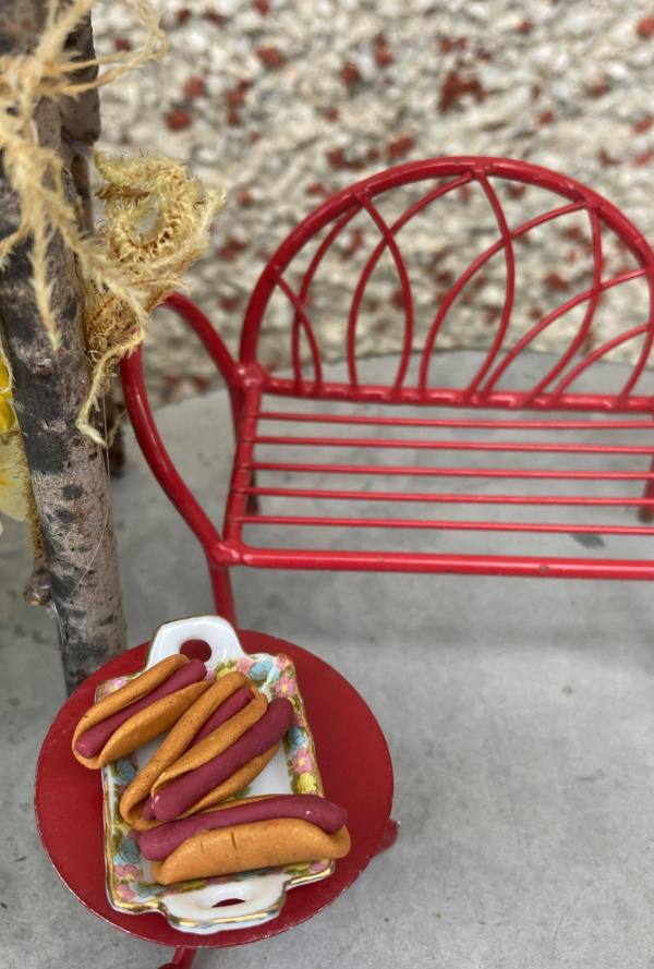 hotdogs made from polymer clay