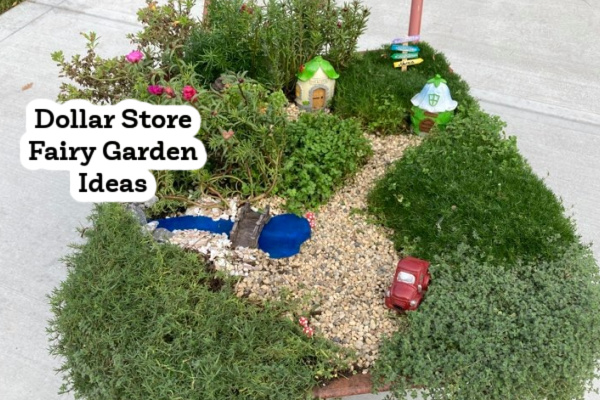 dollar store fairy garden