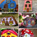 images of painted rock fairy houses