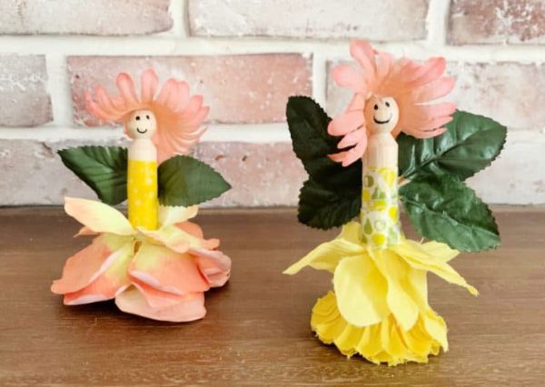 flower and clothespin fairies