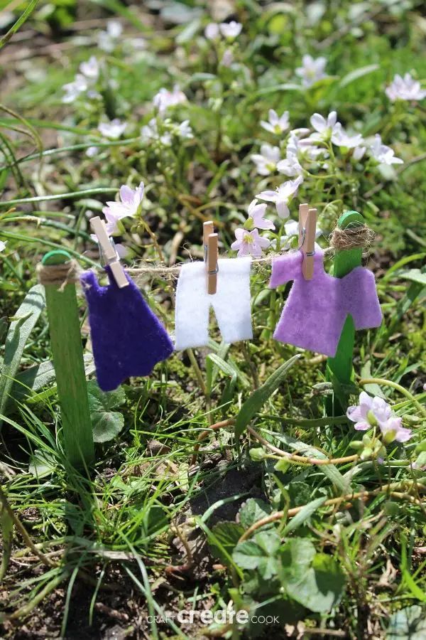 clothesline for fairy garden