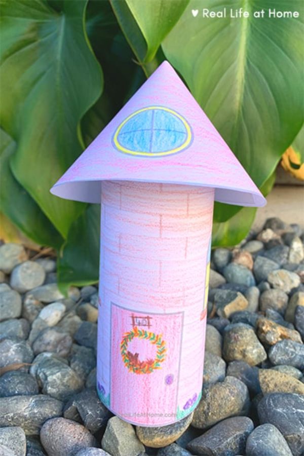 fairy house with free printable template