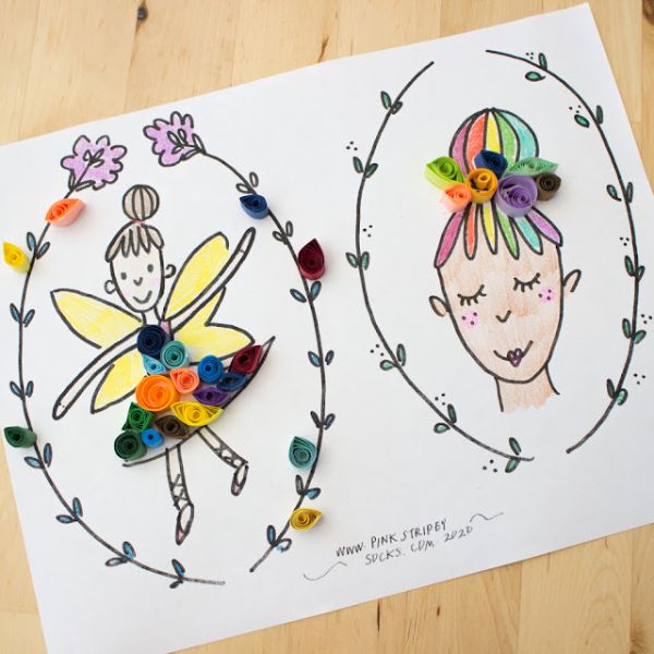 fairy printable with quilled paper details