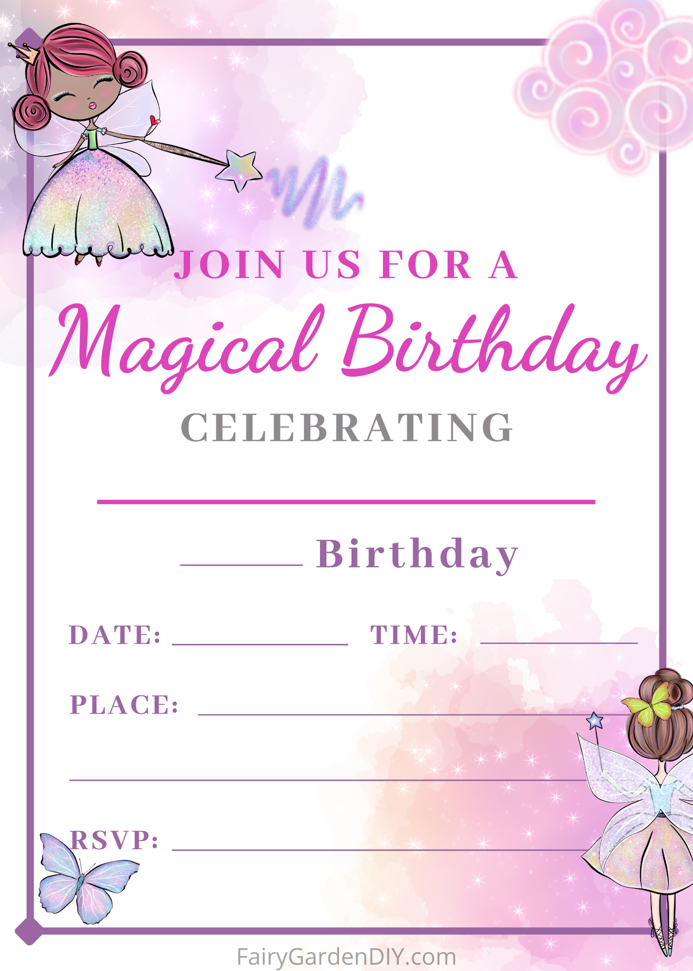 printable fairy party invitations