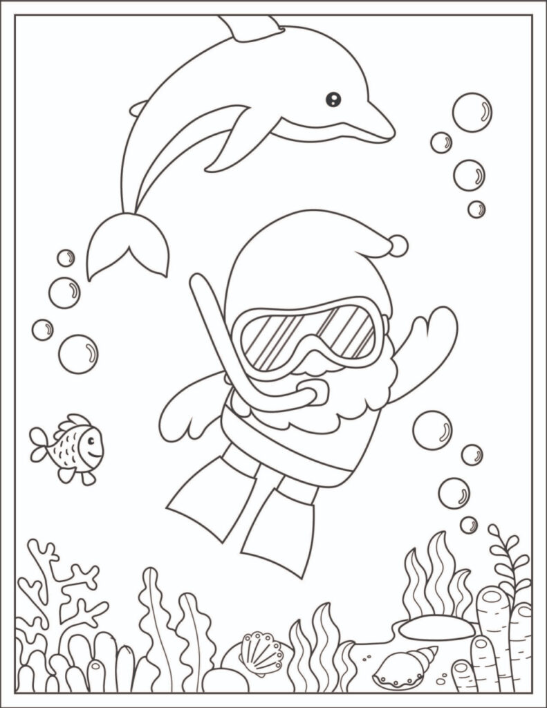 color page - gnome snorkeling