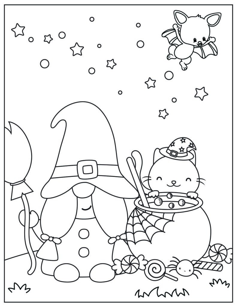 Buy Yeaqee 60 Pcs Gnomes Halloween Coloring Book Indoor Activities